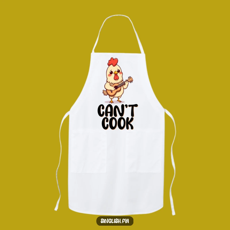 Funny Chicken Skewer Apron - Confused Ukulele Chef Bib, Perfect Funny Gift