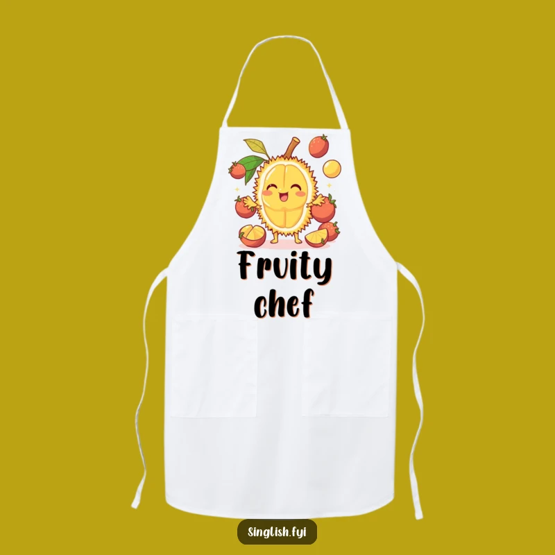 Funny Durian Juggling Apron - Kitchen Fun with Tropical Fruit Humor