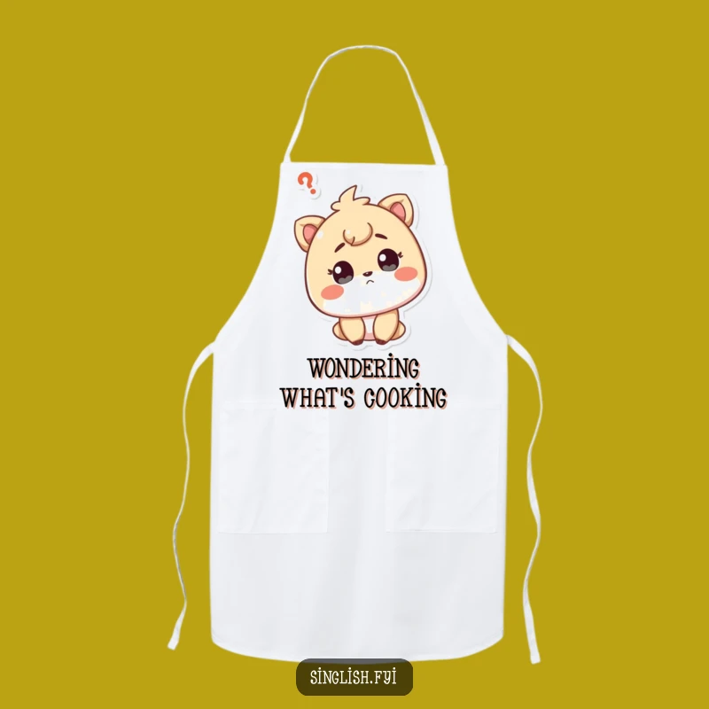 Funny Curious Character Apron - Puzzled Chef Wear for Perfect Gift