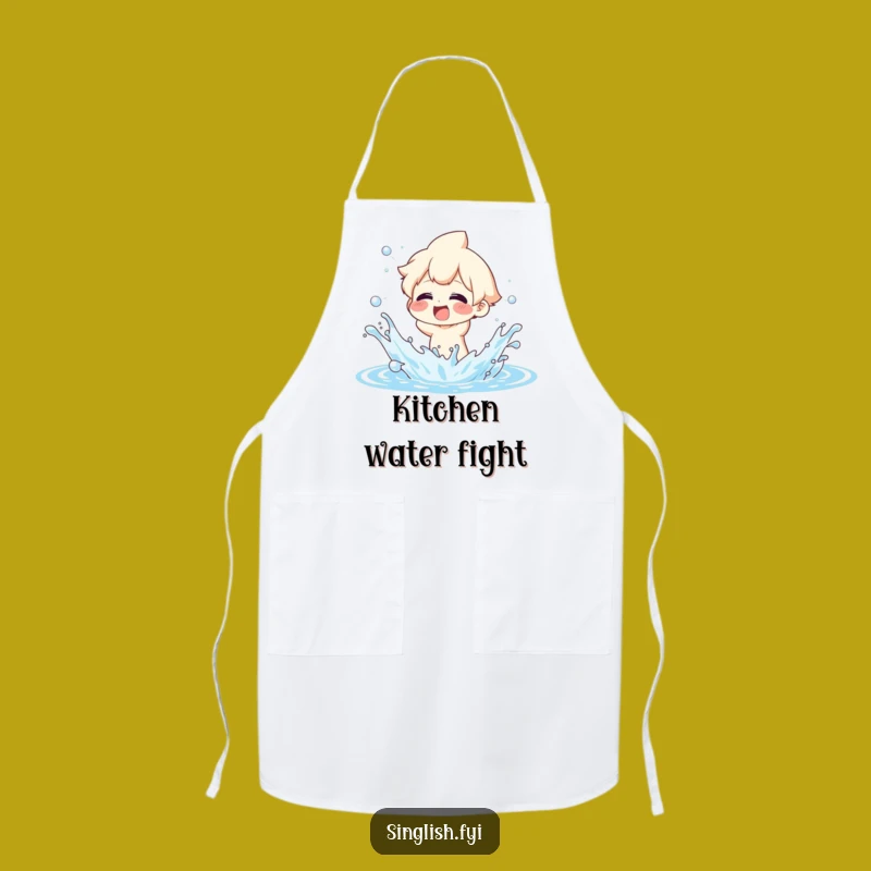 Funny Splashing Water Apron: Glee Chef Character - Humorous Kitchen Gift