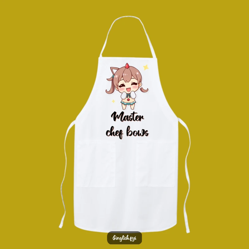 Funny Triumphant Bow Apron: Cook Up a Winning Meal!