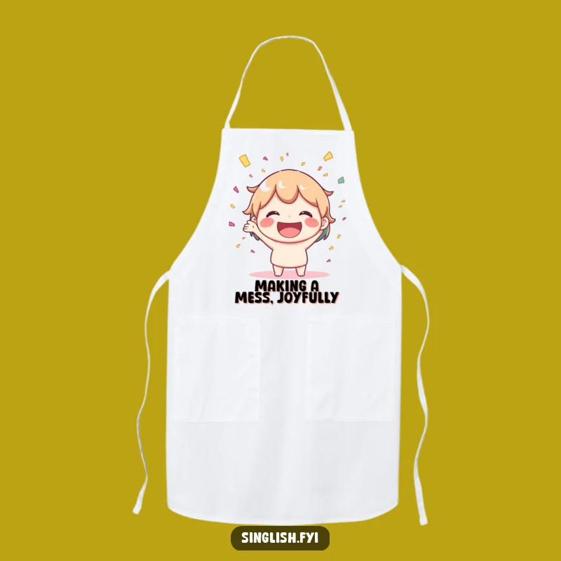 Funny Party Chef Apron, Joyful Confetti Kitchen Wear, Gag Gift