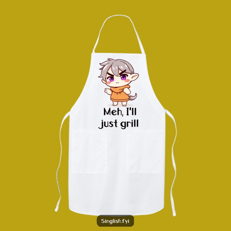 Funny Shrugging Character Apron - Cooking with Comical Nonchalance