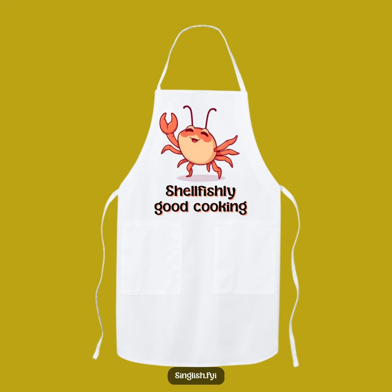 Funny Chilli Crab Apron: Giggling Character Crab Walk, Chef-Worthy Humorous Gift!
