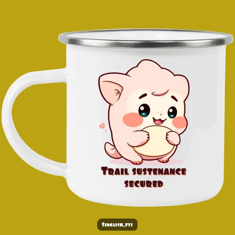 Funny Cheeky Lah Character Camping Mug: Adventure Fuel with Humor