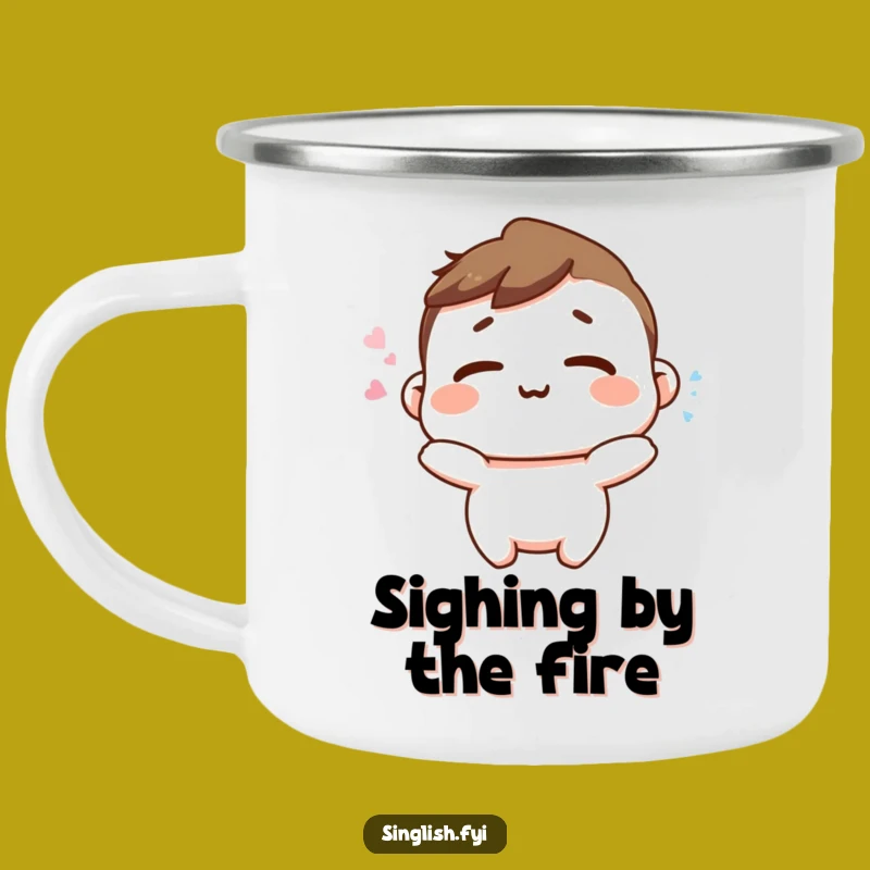 Funny Happy Sigh Camping Mug - Relaxed Outdoors, Peace Promoting Camp Gift