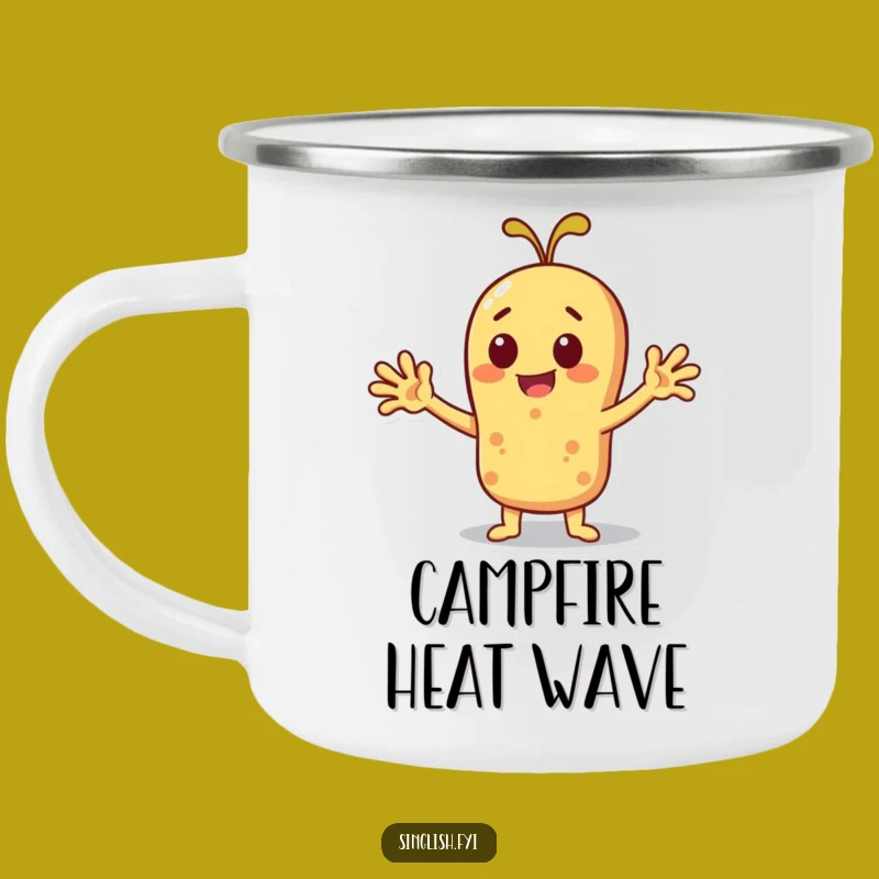Funny Roti Camping Mug: Cheerful Fanning Character For Hot Adventures Gift