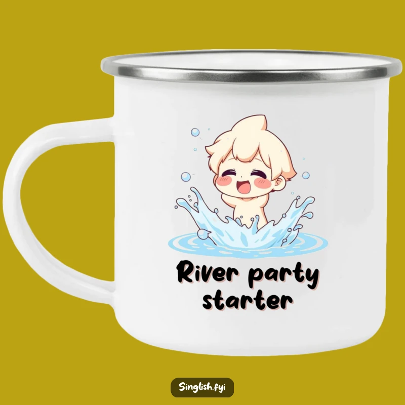 Funny Splashing Water Camping Mug: Glee Character - Humorous Outdoor Gift