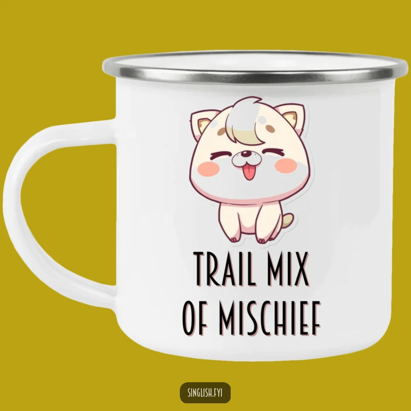 Funny Tongue Out Wink Camping Mug: Playful Character Cheeky Drinkware Gift