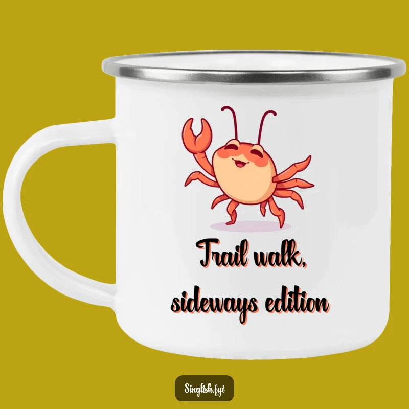 Funny Chilli Crab Camping Mug: Giggling Character Crab Walk, Outdoor Laughs Gift!