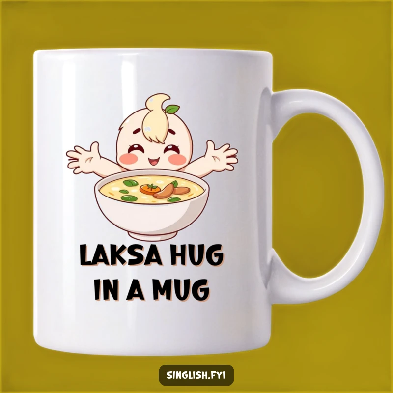Funny Happy Laksa Mug - Heartwarming Embrace Gift for Perfect Joy
