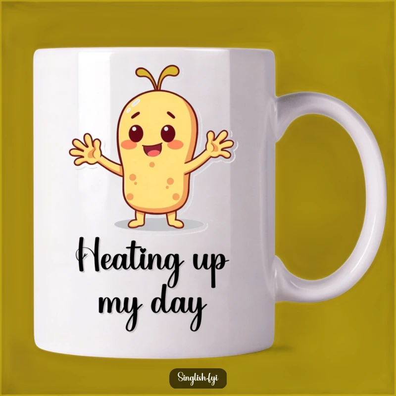 Funny Roti Mug: Cheerful Fanning Character Seeking Coolness Gift