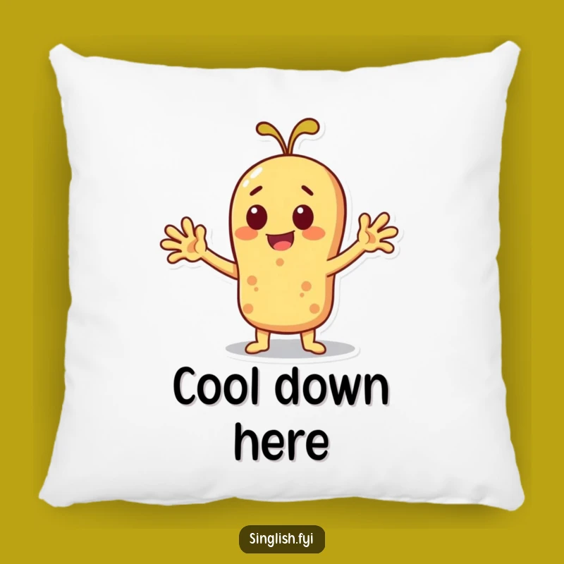 Funny Roti Pillow: Cheerful Fanning Character Comfort Throw Pillow