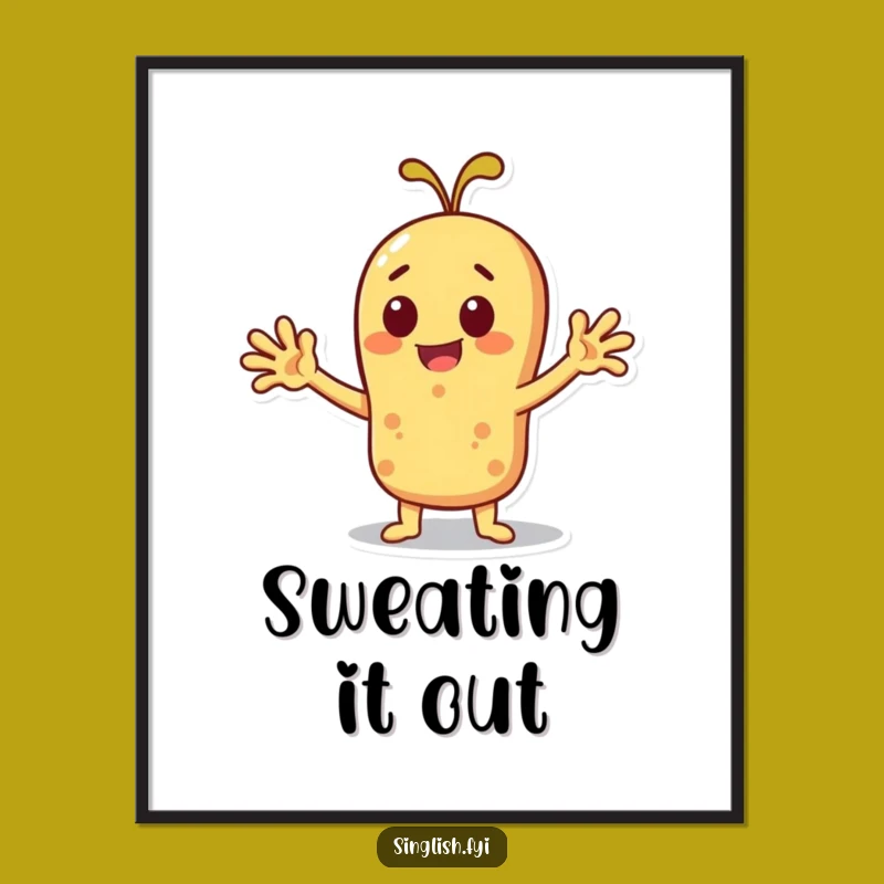 Funny Roti Digital Art Print: Cheerful Fanning Character Wall Decor Gift