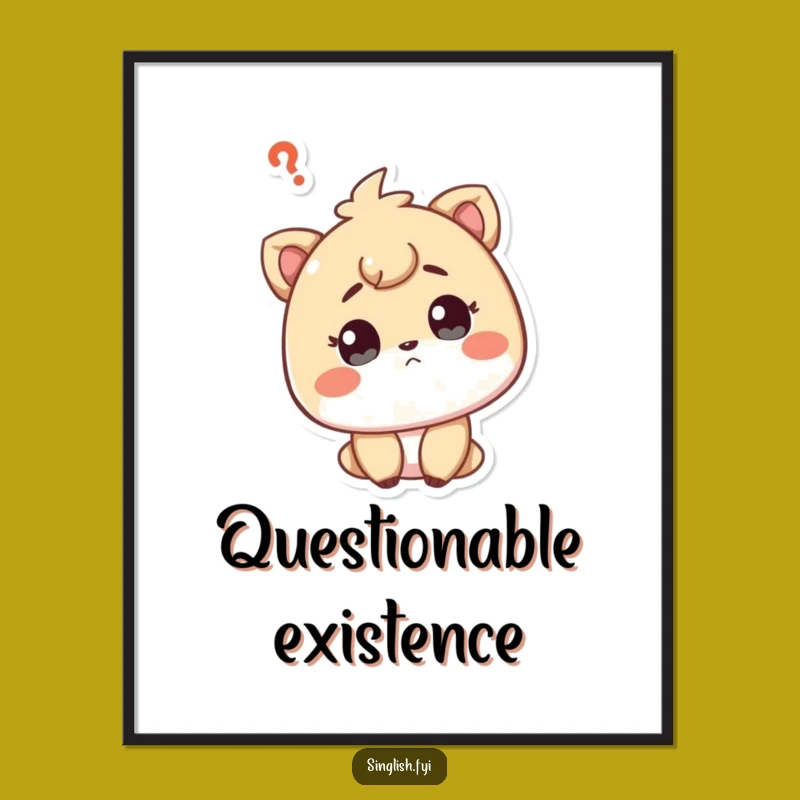 Funny Curious Character Digital Print - Puzzled Art for Perfect Gifts