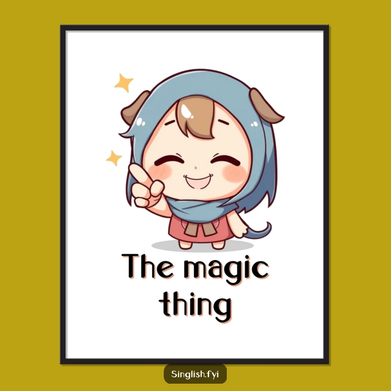 Funny Pointing Character Digital Art - Instant Playful Decor Gift