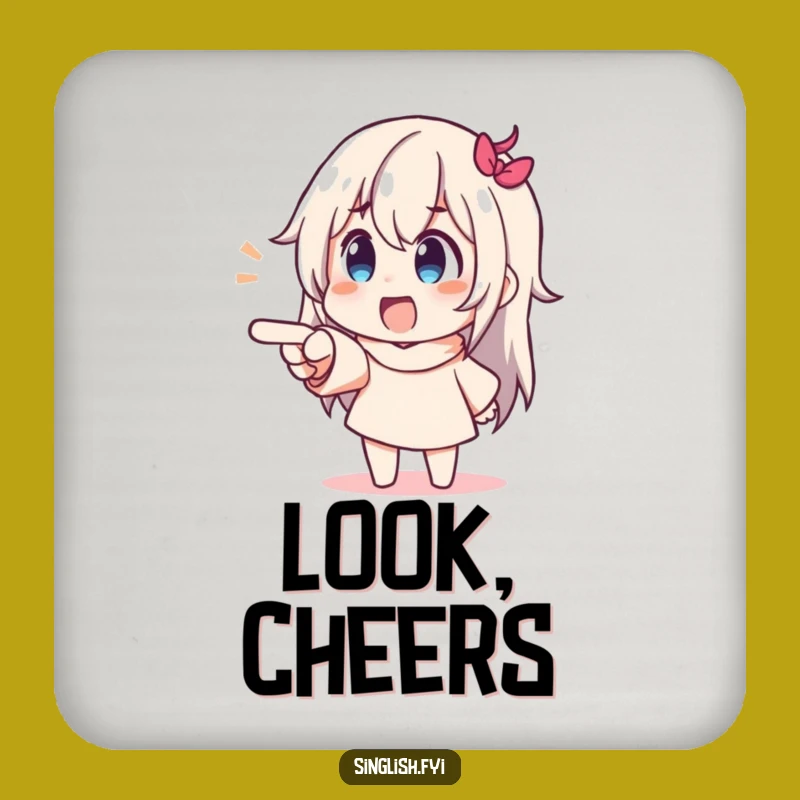 Funny Pointing Character Drink Coaster: Point Out Your Delightful Drinks!