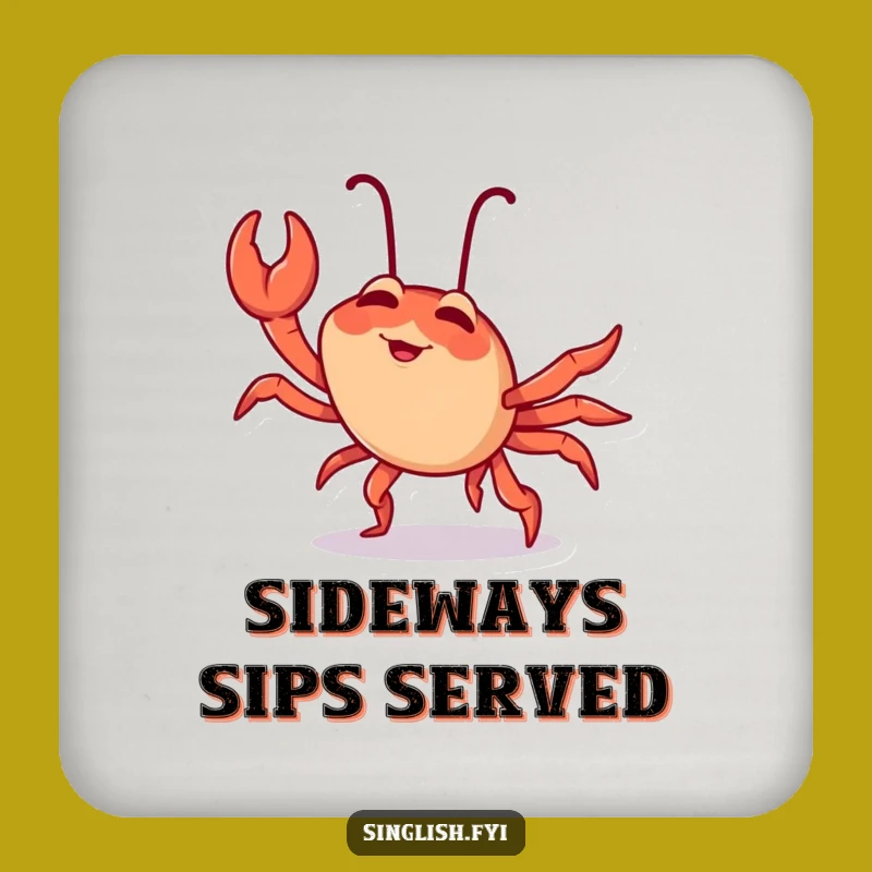 Funny Chilli Crab Coaster: Giggling Character Crab Walk, Protect Surfaces with Humor!