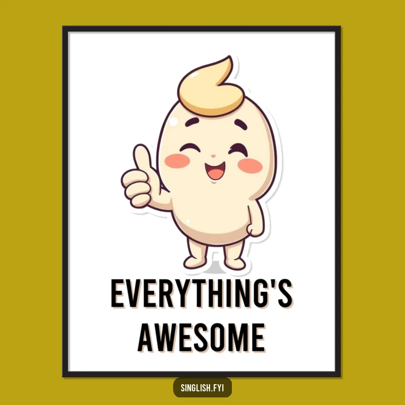 Funny Wink Thumbs Up Poster - Positive Wall Art Gift