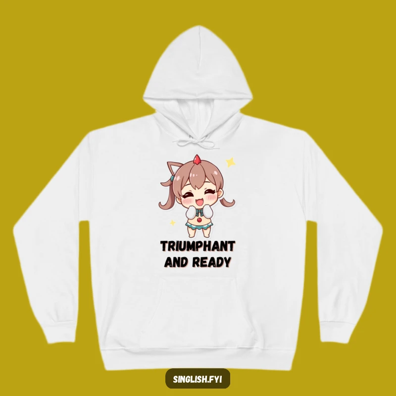 Cozy Funny Triumphant Bow Hoodie: Warmth for Your Winning Moments!