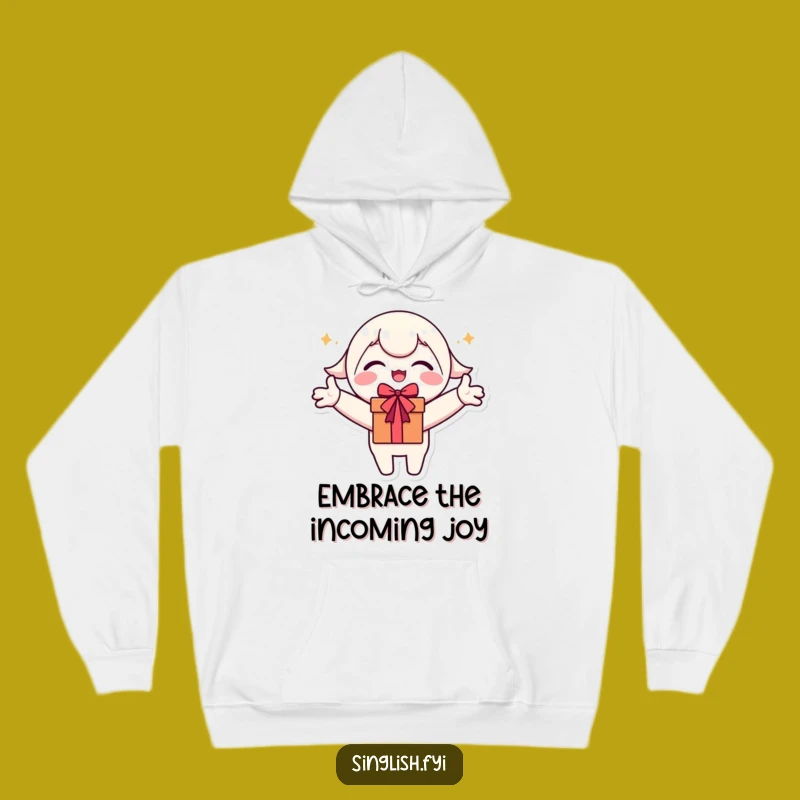 Cozy Funny Excited Character Hoodie: Snuggle Up for Gift-Giving Season Fun