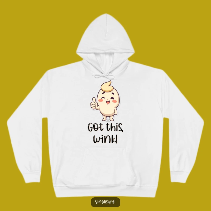 Cozy Funny Wink Thumbs Up Hoodie - Happy Vibe Gift