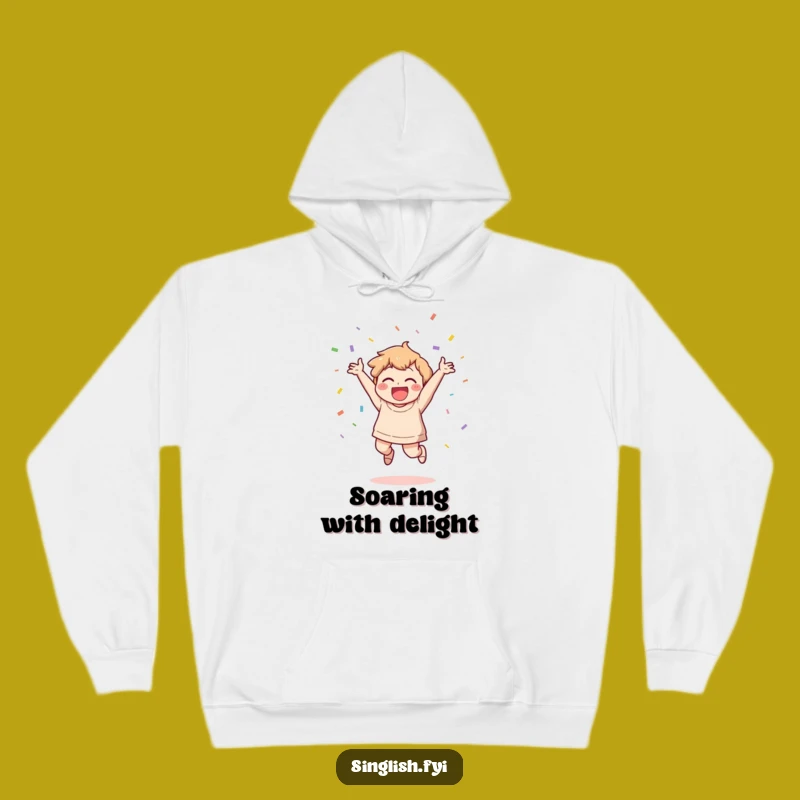Cozy Funny Celebration Hoodie: Joyful Character Confetti Sweatshirt, Great Party Gift!