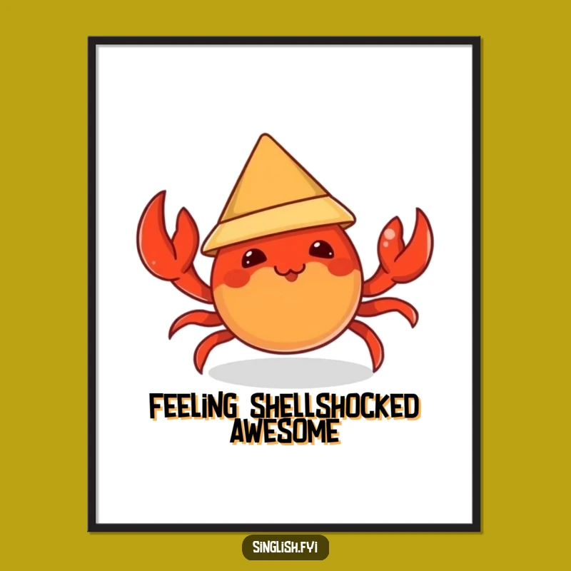 Free Printable Funny Chili Crab Wall Art: Hat Mischief Downloadable Decor