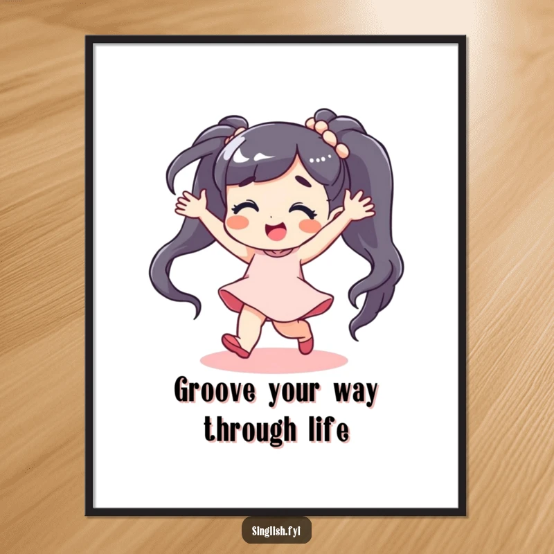 Funny Free Printable Wall Art: A character dancing with infectious energy and a carefree expression, adding fun to any room.