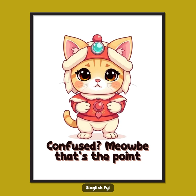 Funny Free Printable Wall Art: Cat Lion Dance Humorous Downloadable Decor