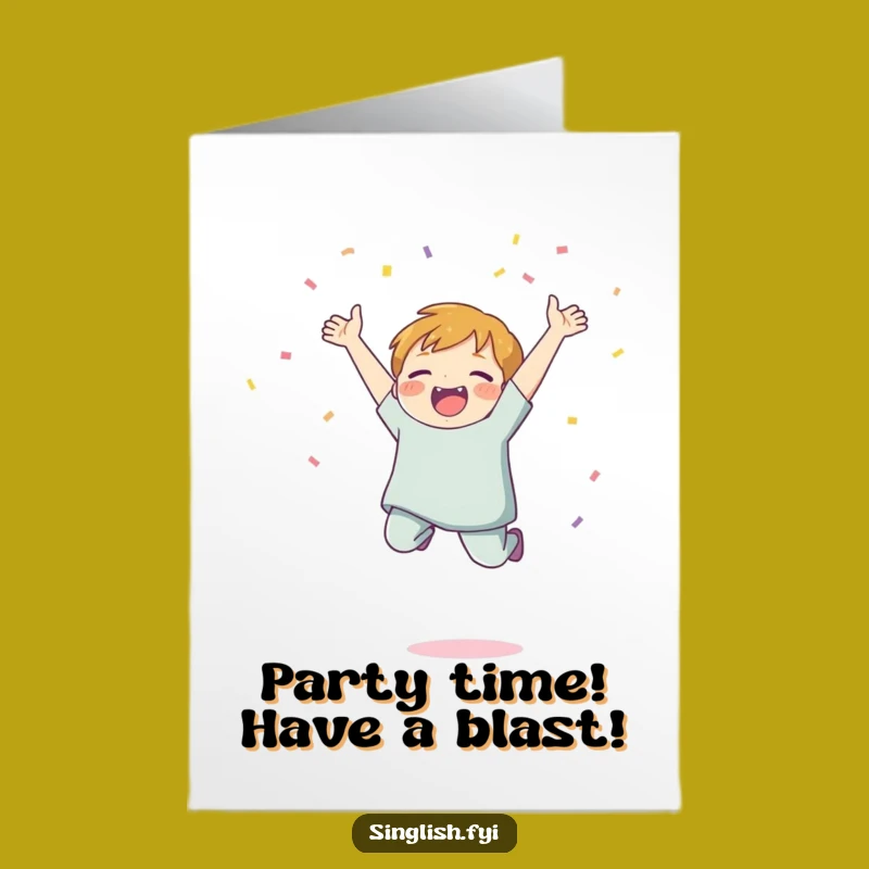 Joyful Confetti Jump Free Printable Birthday Card: Fun Downloadable Gift!