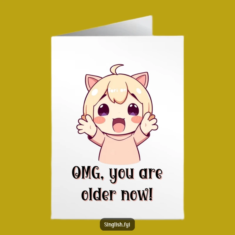 Surprised Character Delight Free Printable Birthday Card - Funny Downloadable Gift