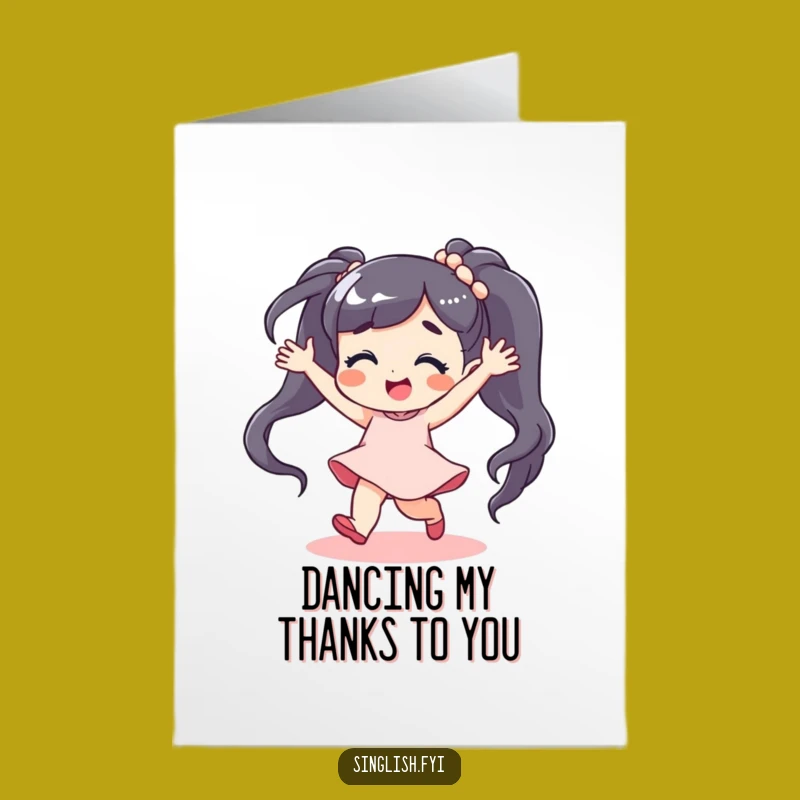 Free Printable Thank You Card: Dancing Character for a Groovy DIY Thanks