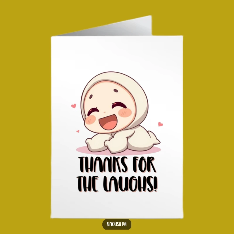 Free Printable Thank You Card - Hilarious Laughing Character Design, Downloadable Fun