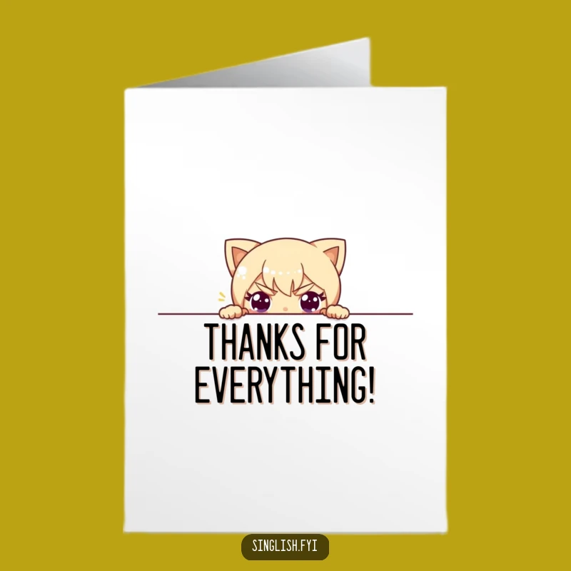 Free Printable Thank You Card - Mischievous Character's Sly Grin, Downloadable & Fun