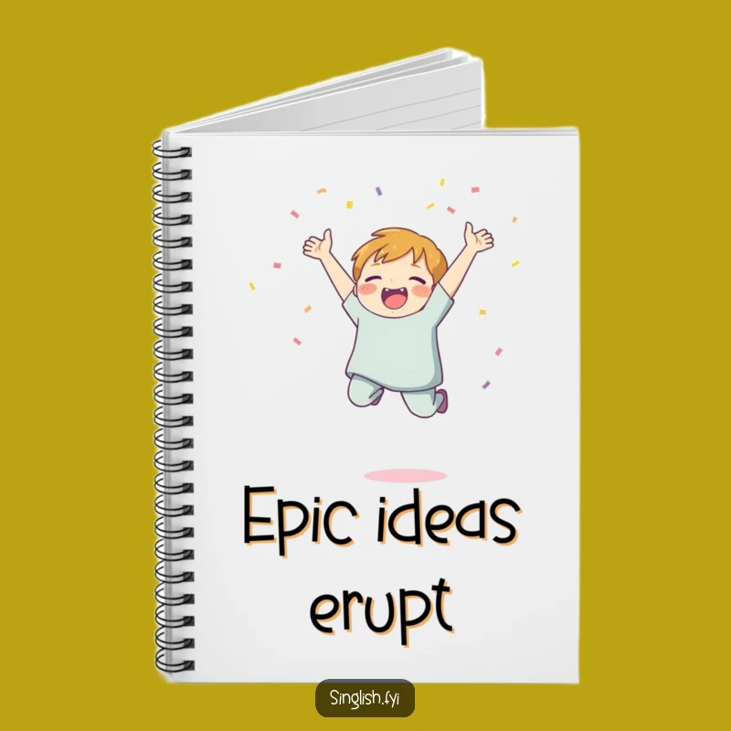 Funny Confetti Jump Notebook - Joyful Celebration Journal Gift