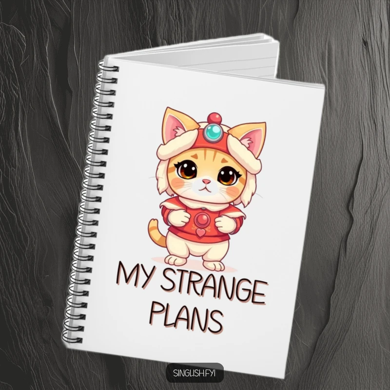 Funny Cat Notebook: Features a bewildered cat in a lion costume, perfect for jotting ideas with funny charm, great funny gift.
