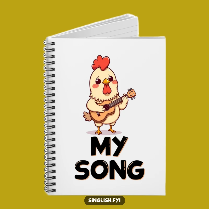 Funny Chicken Skewer Notebook - Confused Ukulele Journal, Great Funny Gift