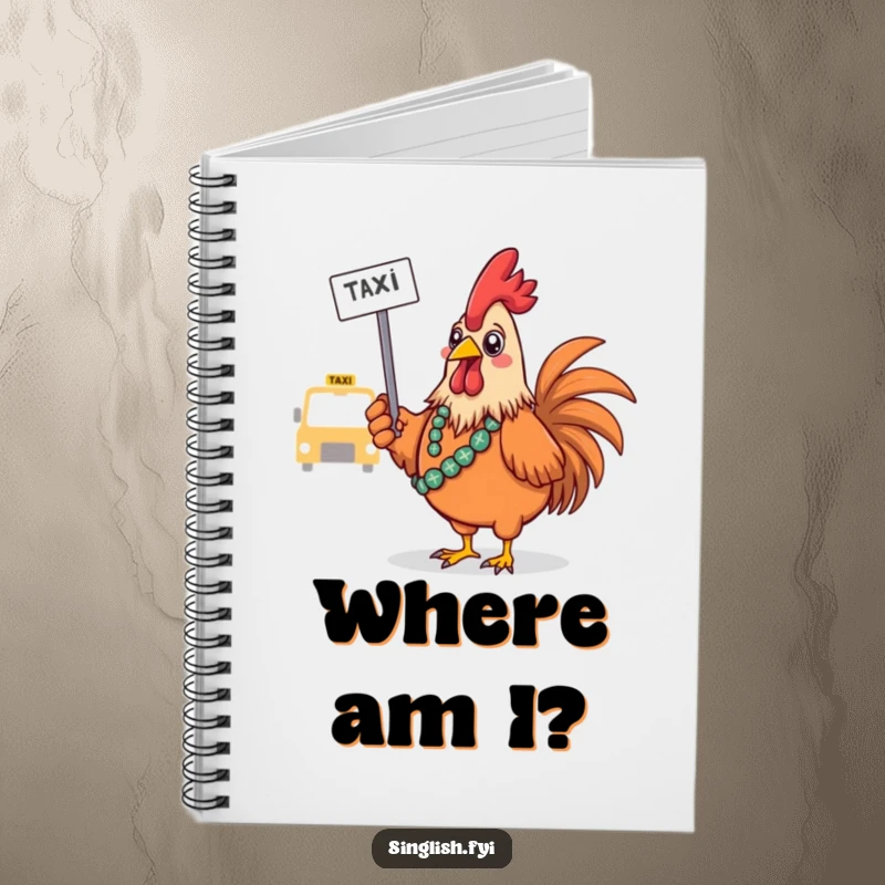 Funny Rooster Notebook: Features a confused bird hailing a taxi, perfect for jotting ideas with funny charm, great funny gift.