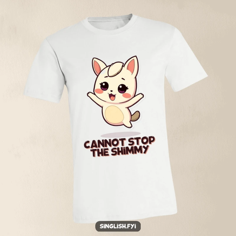 Funny T-Shirt: A cute character wiggles its body energetically, full of life. Perfect funny gift.