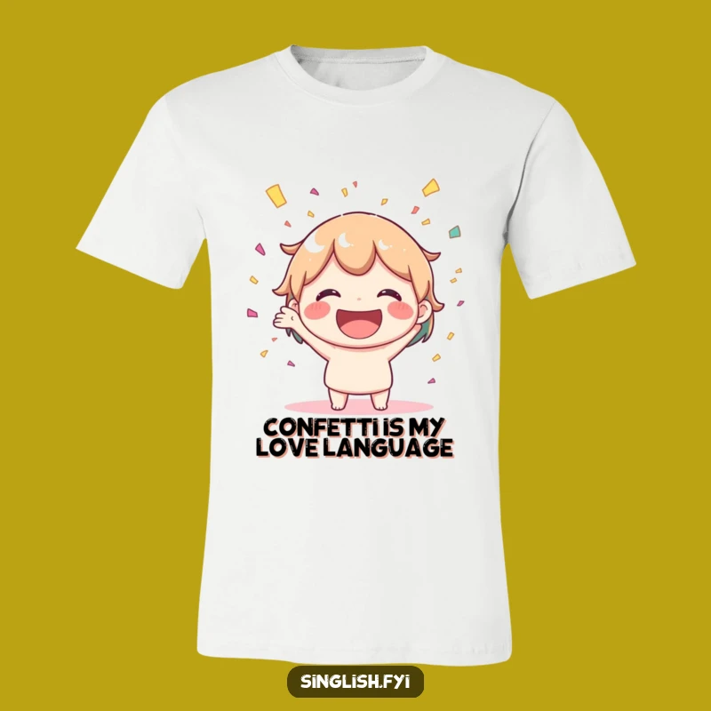 Funny Joyful Confetti T-Shirt, Big Smile Party Tee, Celebration Gift