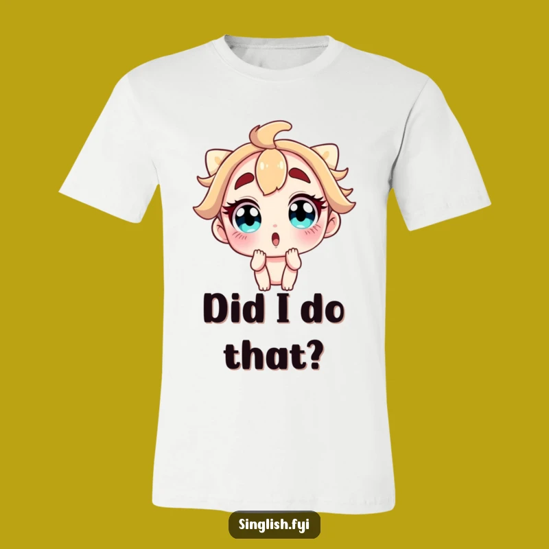 Funny T-Shirt: Wide-Eyed Character Expressing Shock - A Humorous Gift