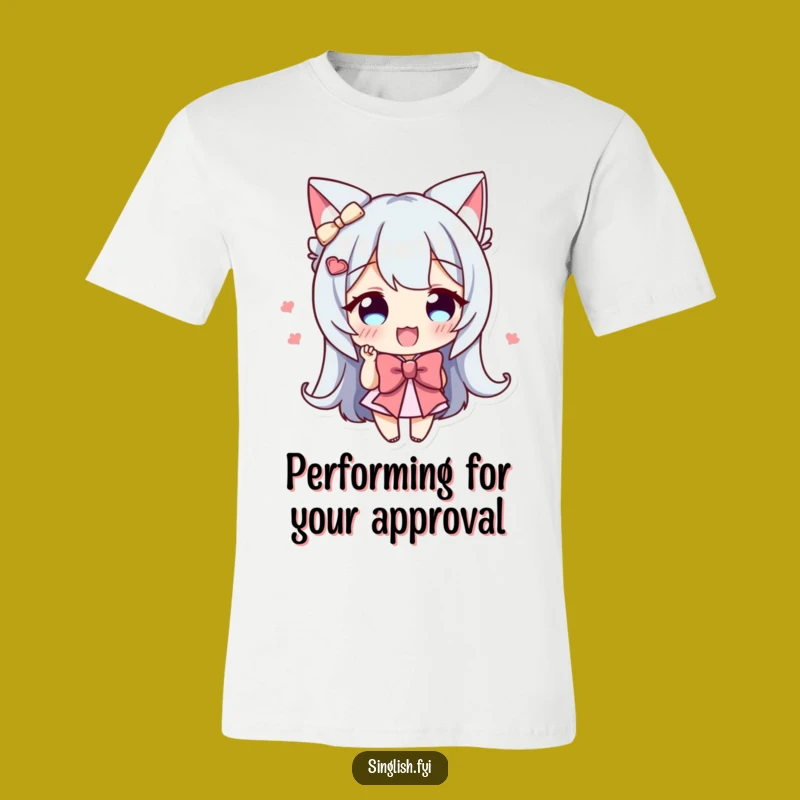 Funny Bowing Character T-Shirt - Enthusiastic Greeting Pose, Charming Gift