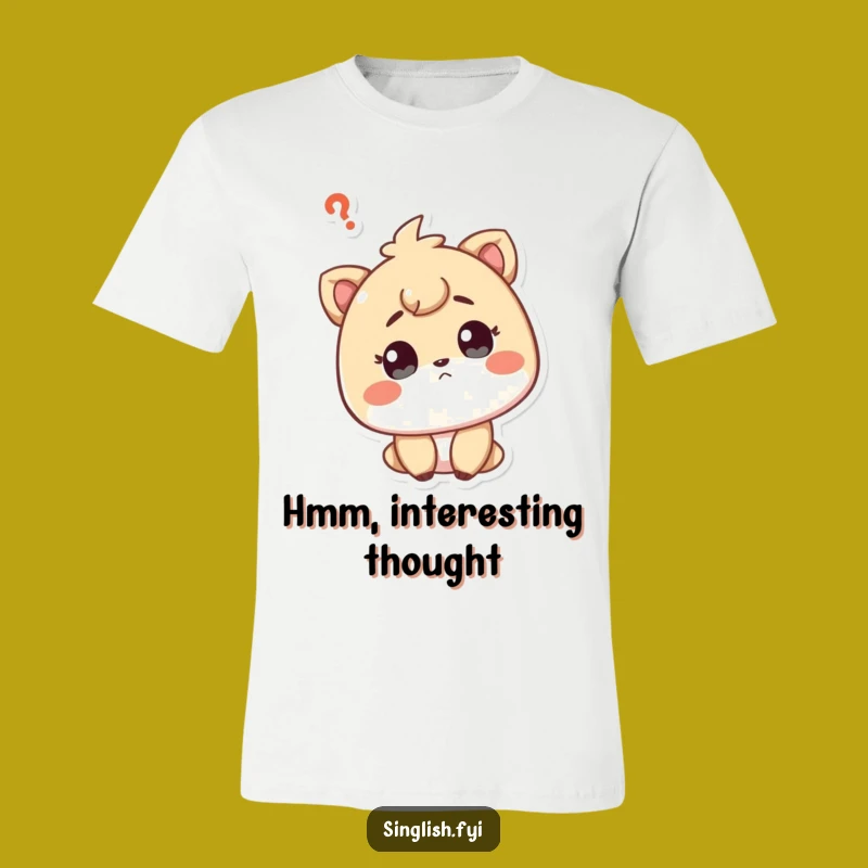 Funny Curious Character T-Shirt - Puzzled Expression Tee for Perfect Gift
