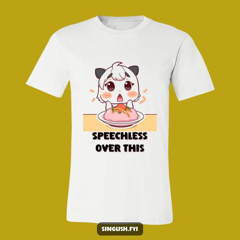 Funny Surprised Foodie T-Shirt, Gasping Dish Reaction Tee, Humor Gift