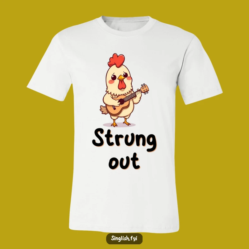 Funny Chicken Skewer T-Shirt - Confused Ukulele Player Tee, Unique Funny Gift
