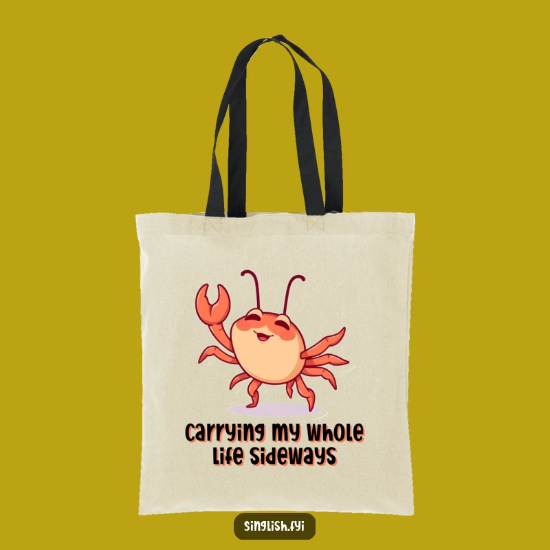 Funny Chilli Crab Tote: Giggling Character Crab Walk, Carry Your Laughs In Style!